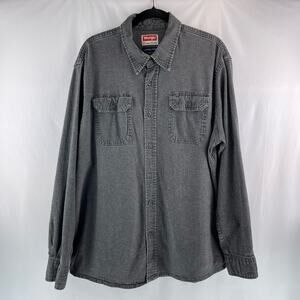 Wrangler Comfort Flex Long Sleeve Button Up Shirt Size XL